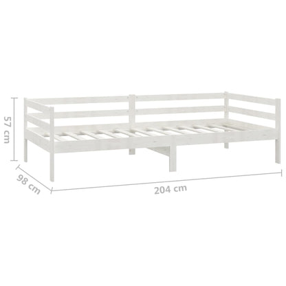 Divano Letto con Materasso 90x200 cm Bianco in Legno di Pino | homemem39