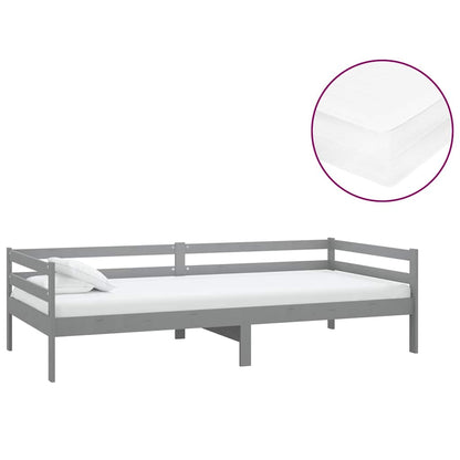 Divano Letto con Materasso 90x200 cm in Legno di Pino