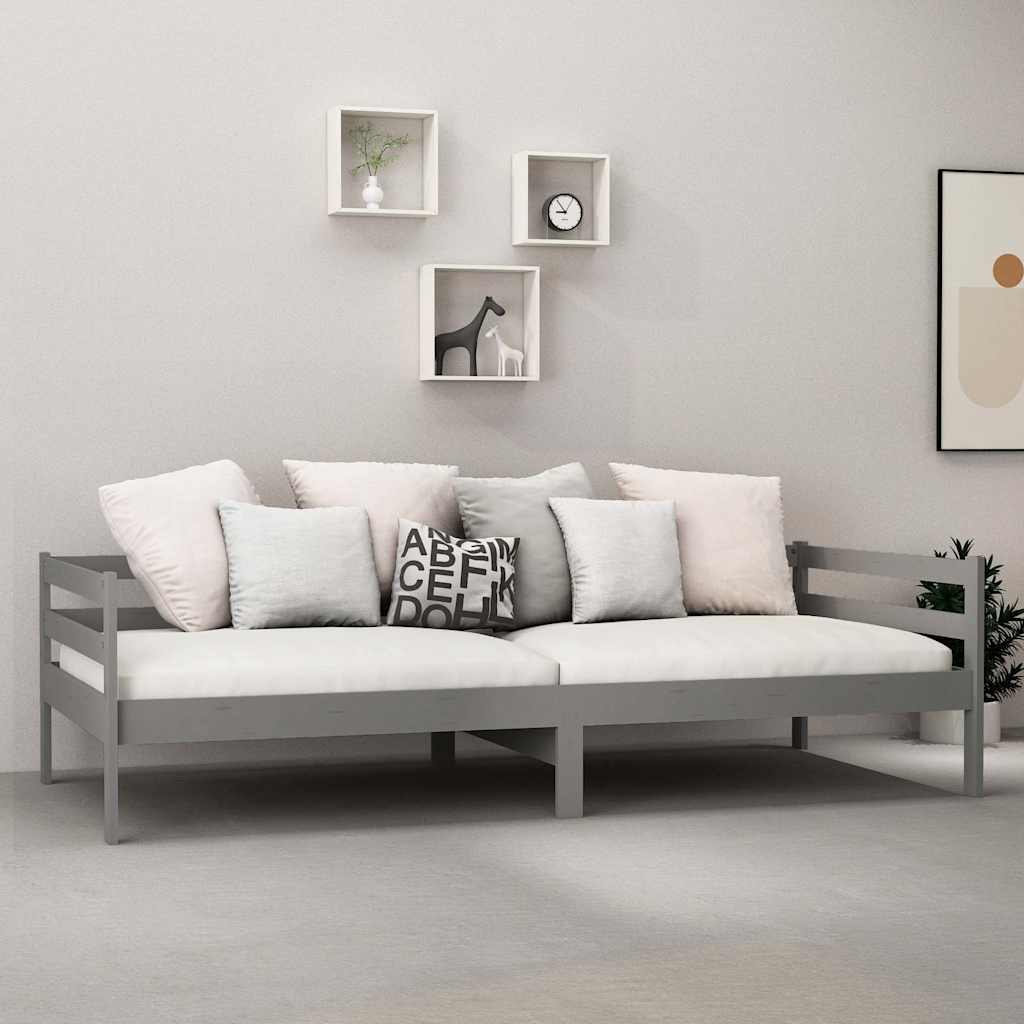 Divano Letto con Materasso 90x200 cm in Legno di Pino
