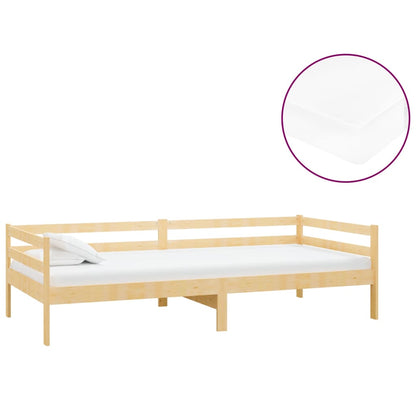 Divano Letto con Materasso 90x200 cm Legno Massello di Pino | homemem39