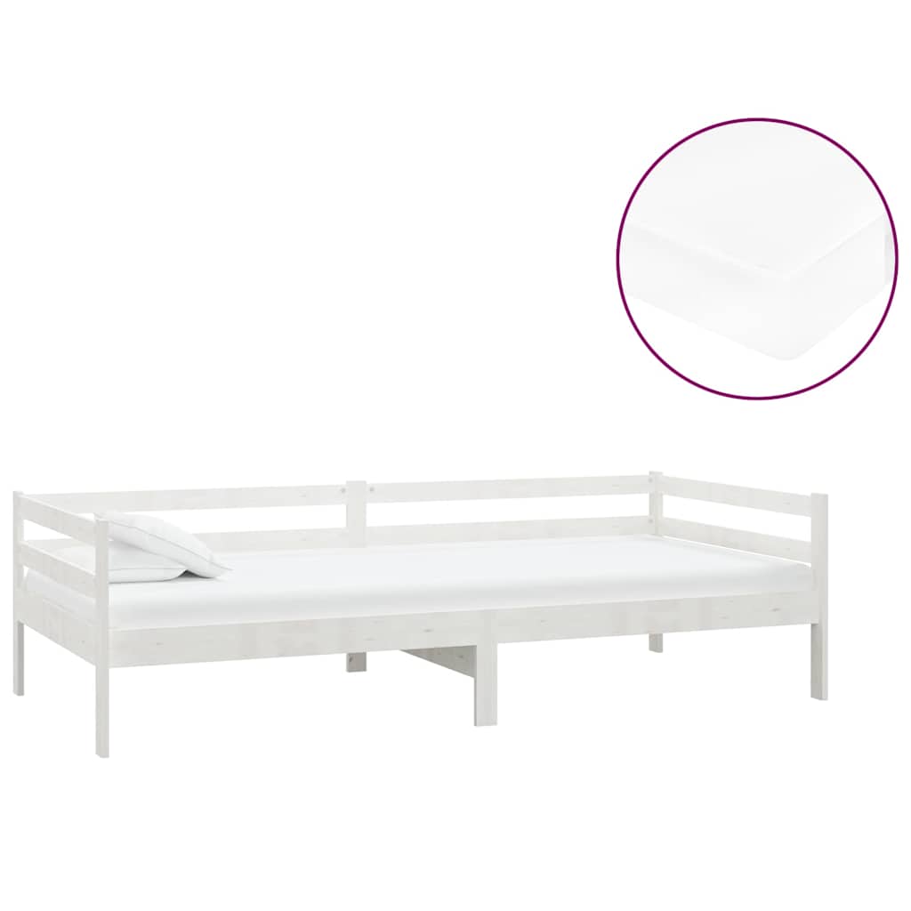 Divano Letto con Materasso 90x200 cm in Legno di Pino