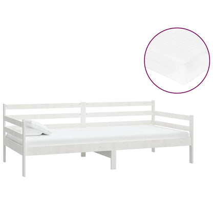Divano Letto con Materasso 90x200 cm in Legno di Pino