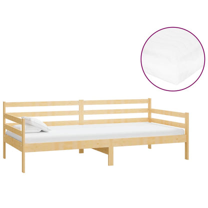 Divano Letto con Materasso 90x200 cm Legno Massello di Pino | homemem39