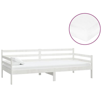 Divano Letto con Materasso 90x200 cm in Legno di Pino