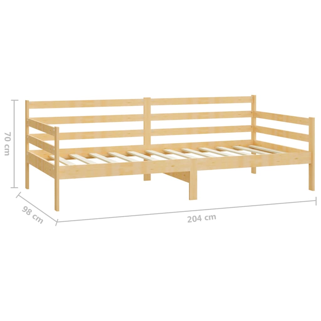 Divano Letto con Materasso 90x200 cm Legno Massello di Pino | homemem39