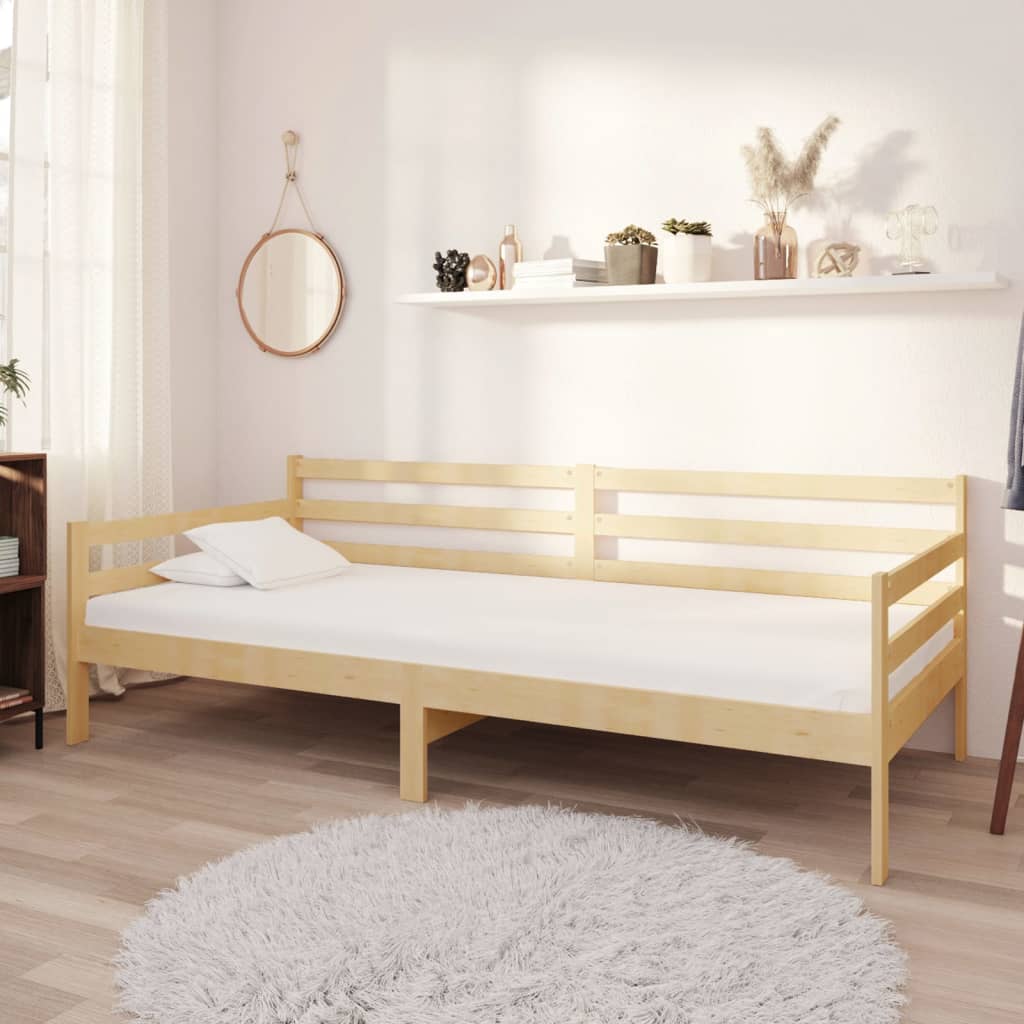 Divano Letto con Materasso 90x200 cm Legno Massello di Pino | homemem39