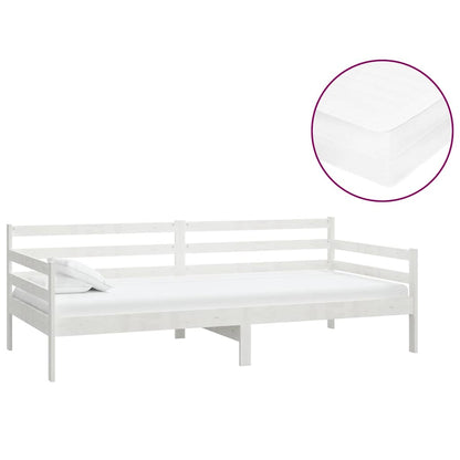 Divano Letto con Materasso 90x200 cm in Legno di Pino