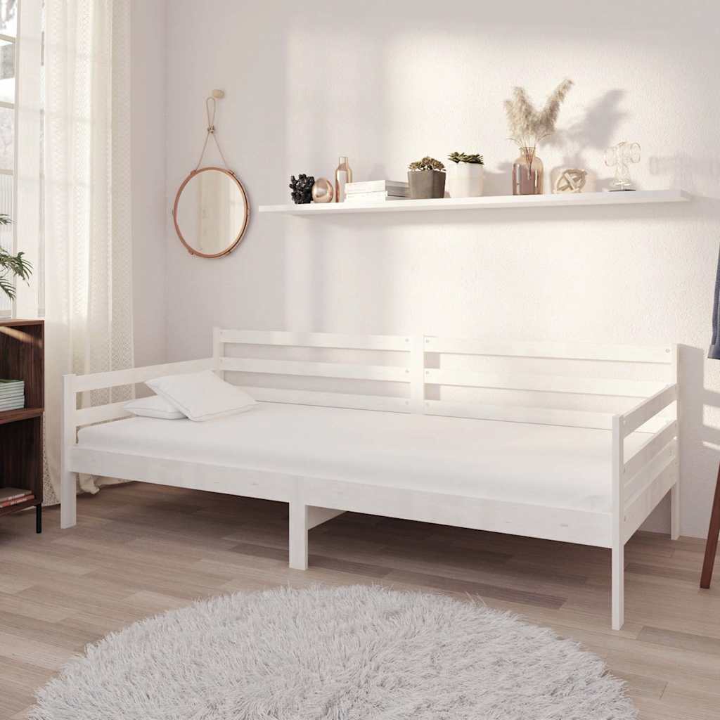 Divano Letto con Materasso 90x200 cm in Legno di Pino