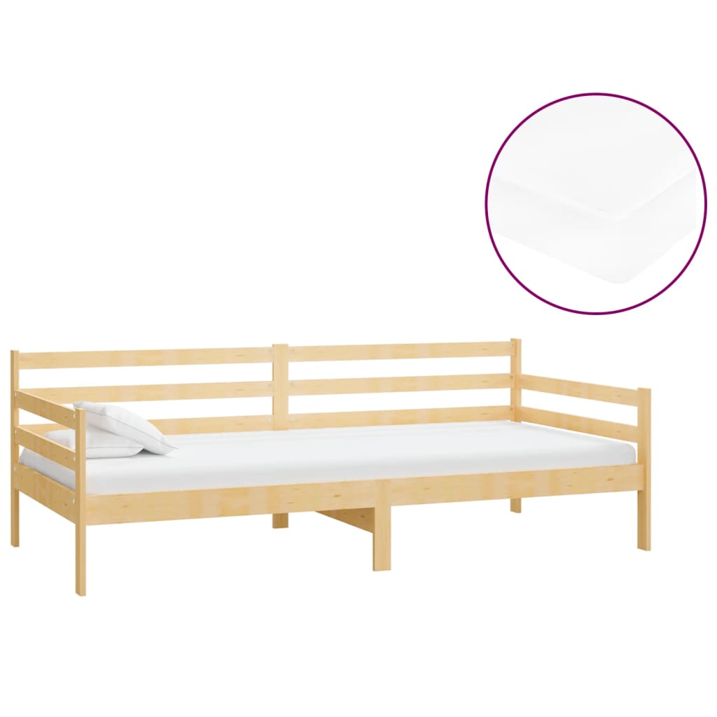 Divano Letto con Materasso 90x200 cm Legno Massello di Pino | homemem39