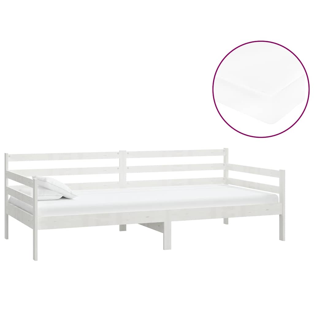 Divano Letto con Materasso 90x200 cm in Legno di Pino