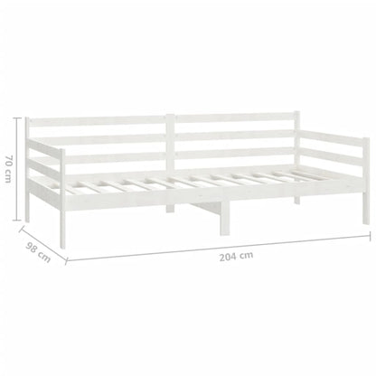Divano Letto con Materasso 90x200 cm Bianco in Legno di Pino | homemem39