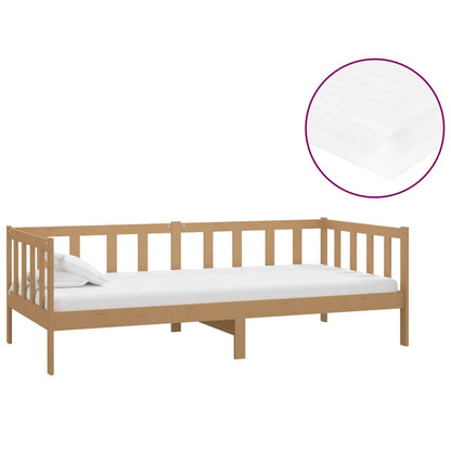 Divano Letto con Materasso 90x200 cm ambra in Legno di Pino | homemem39