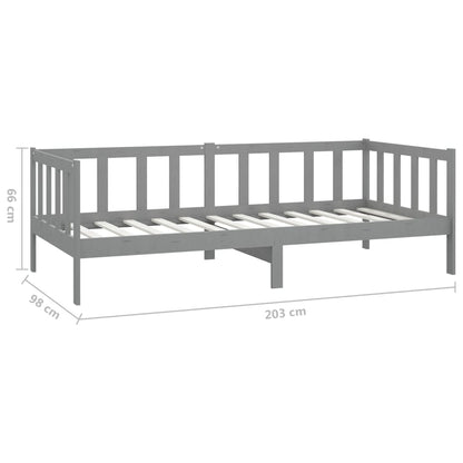 Divano Letto con Materasso 90x200 cm Grigio in Legno di Pino | homemem39