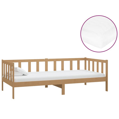 Divano Letto con Materasso 90x200 cm ambra in Legno di Pino | homemem39