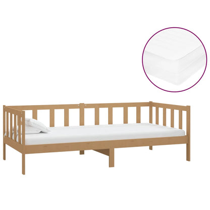 Divano Letto con Materasso 90x200 cm ambra in Legno di Pino | homemem39