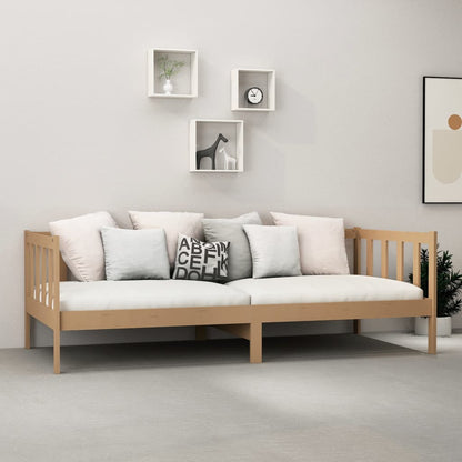 Divano Letto con Materasso 90x200 cm ambra in Legno di Pino | homemem39