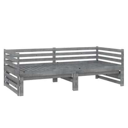 Dormeuse Estraibile 2x(90x200) cm Grigia in Legno di Pino | homemem39