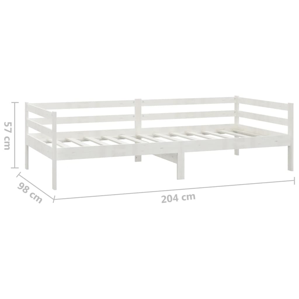 Divano Letto con Cassetti 90x200 cm Bianco in Massello di Pino | homemem39