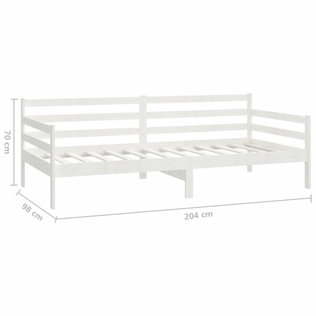 Divano Letto con Cassetti 90x200 cm Bianco in Massello di Pino | homemem39