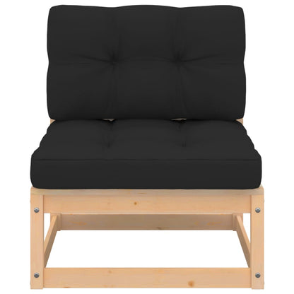 Set Divani da Giardino 3 pz con Cuscini Legno Massello di Pino