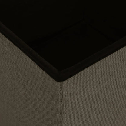 Sgabello con Contenitore Pieghevole Marrone Scuro in Simil Lino - homemem39