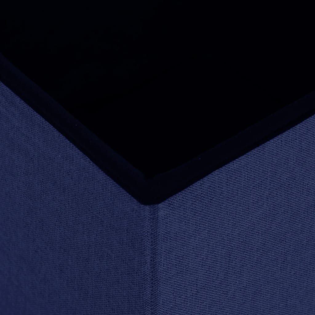 Sgabello con Contenitore Pieghevole Blu in Simil Lino | homemem39