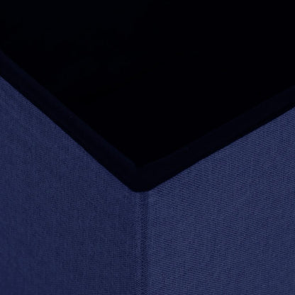 Sgabello con Contenitore Pieghevole Blu in Simil Lino | homemem39