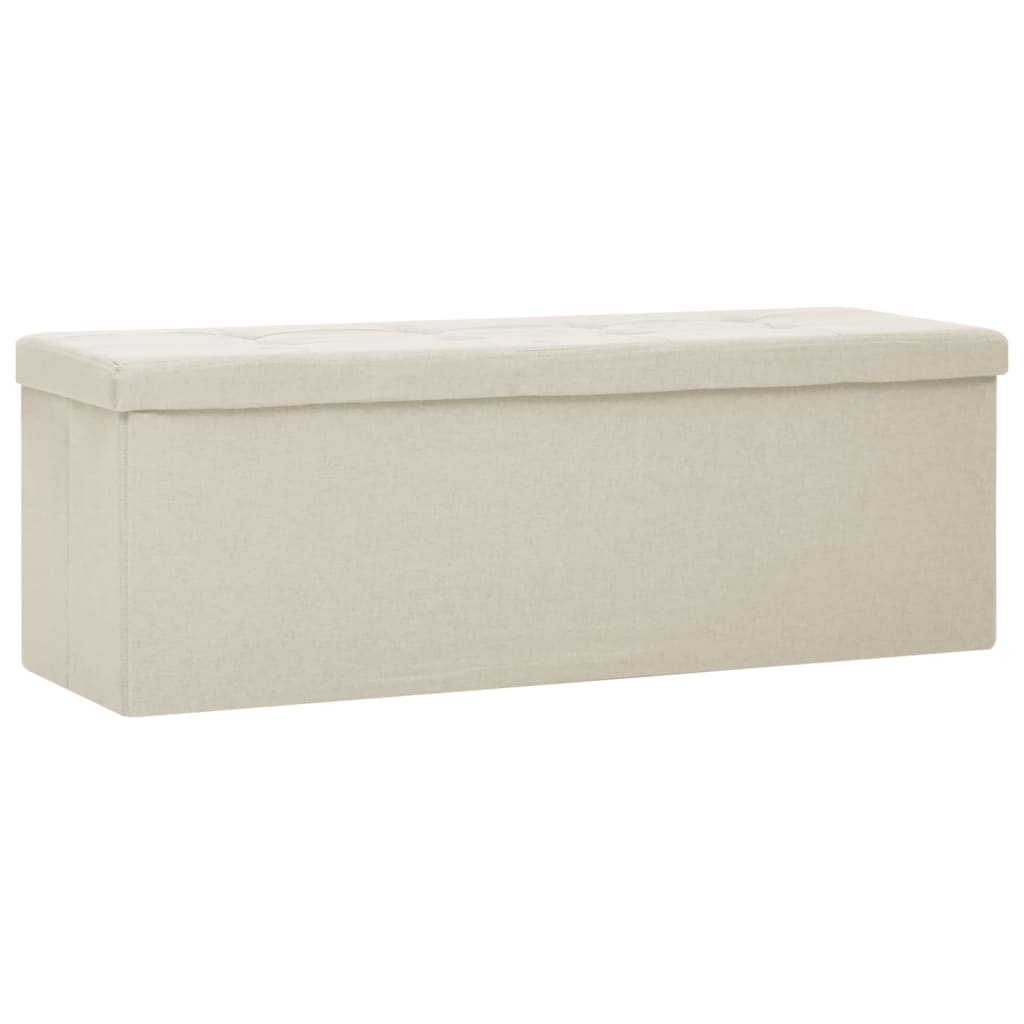 Cassapanca Pieghevole Bianco Crema in Simil Lino | homemem39
