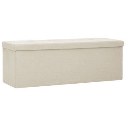 Cassapanca Pieghevole Bianco Crema in Simil Lino | homemem39