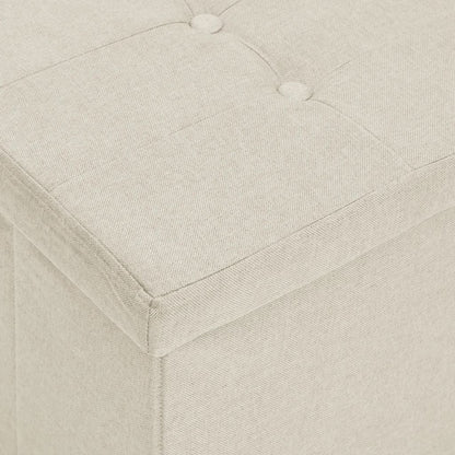 Cassapanca Pieghevole Bianco Crema in Simil Lino | homemem39