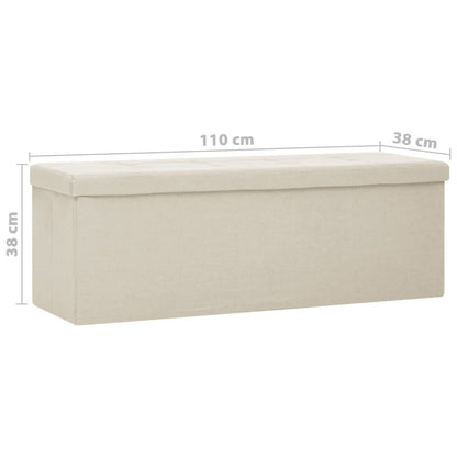 Cassapanca Pieghevole Bianco Crema in Simil Lino | homemem39