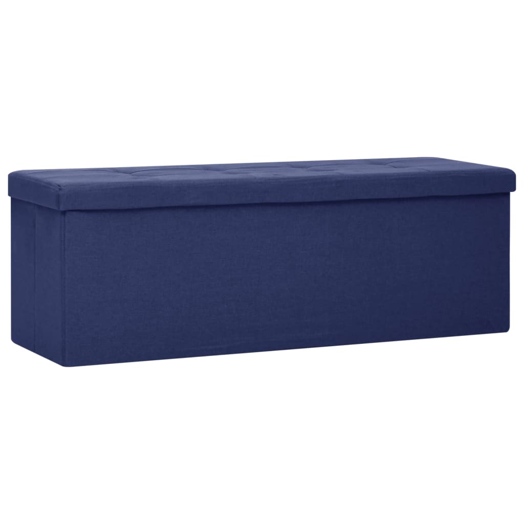 Cassapanca Pieghevole Blu in Simil Lino | homemem39