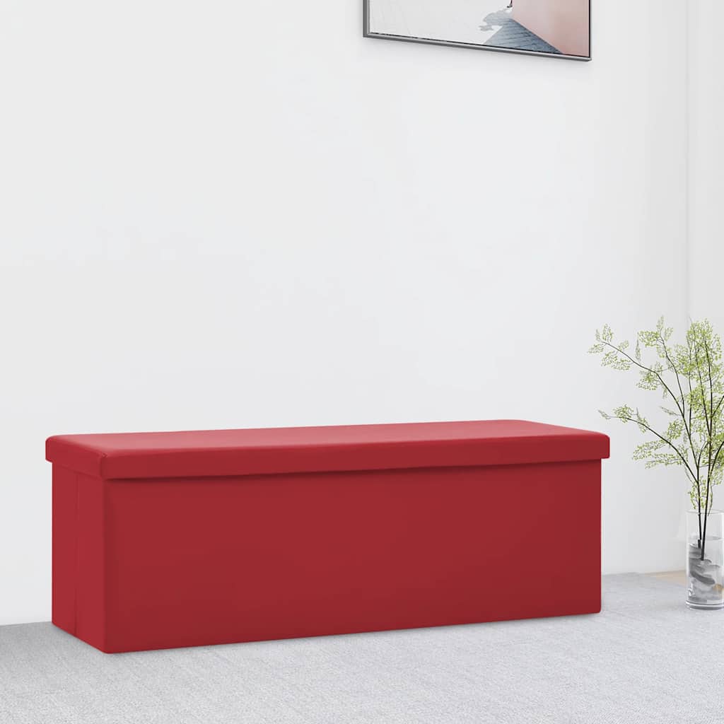 Panca Portaoggetti Pieghevole Rosso Vino in PVC | homemem39