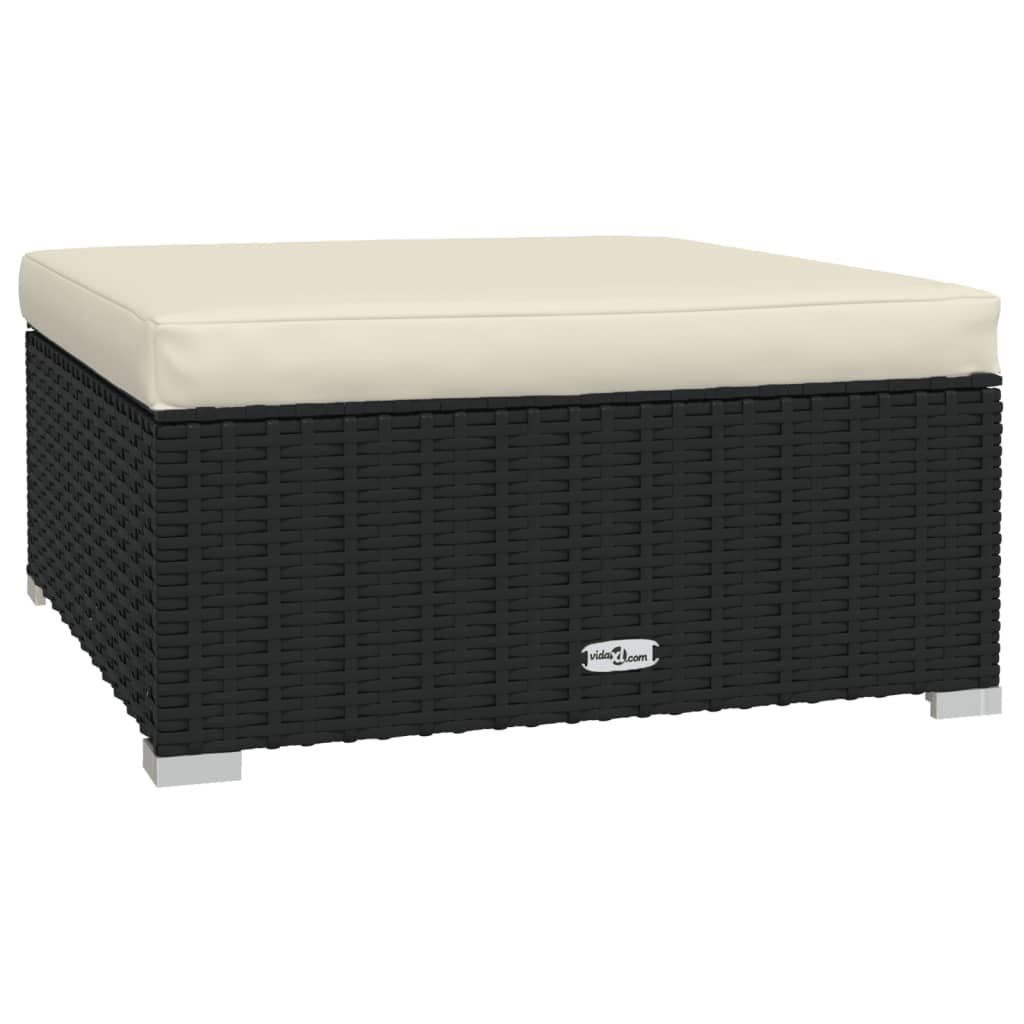 Set Divani da Giardino 4 pz con Cuscini Nero in Polyrattan | homemem39