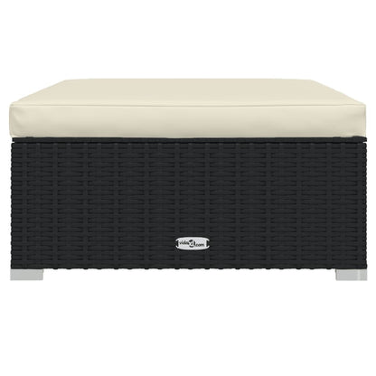 Set Divani da Giardino 4 pz con Cuscini Nero in Polyrattan | homemem39