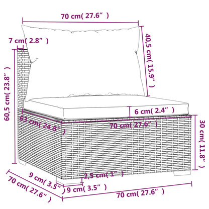 Set Divani da Giardino 4 pz con Cuscini Nero in Polyrattan | homemem39