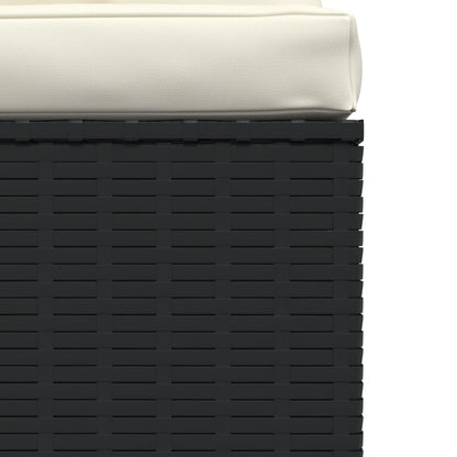 Set Divani da Giardino 4 pz con Cuscini in Polyrattan Nero | homemem39