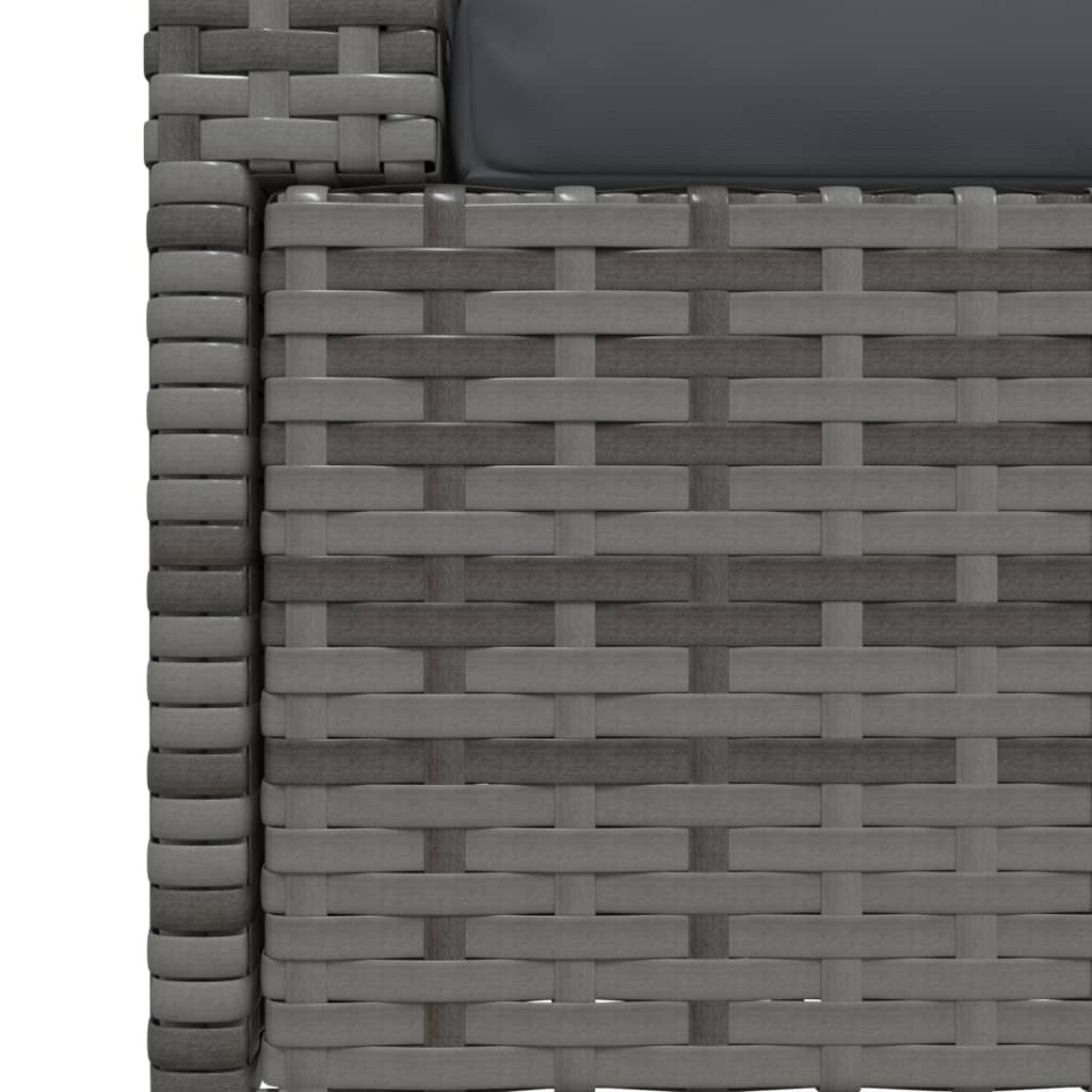 Divano a 2 Posti con Cuscini in Polyrattan Grigio | homemem39