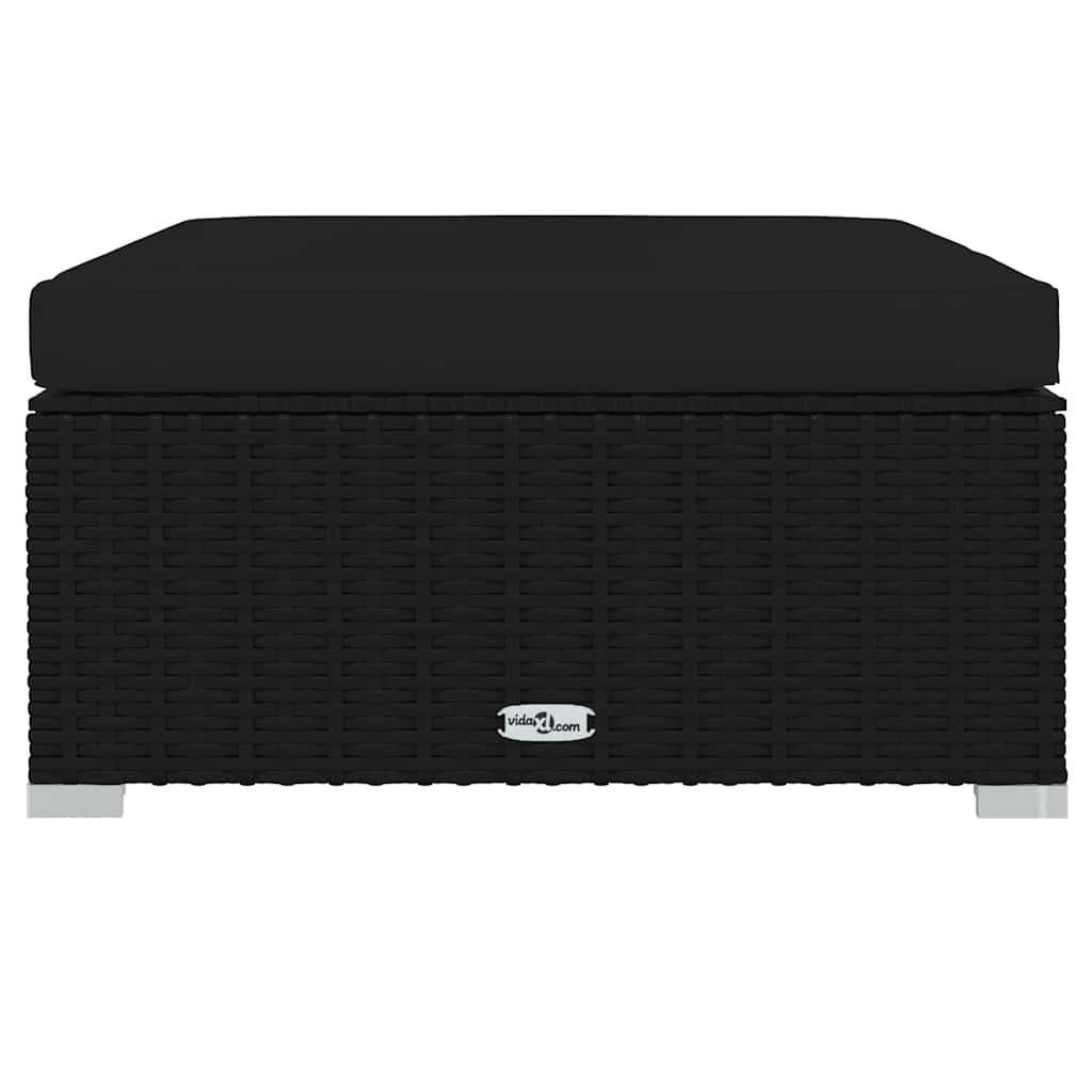 Set Divani da Giardino 4 pz con Cuscini in Polyrattan Nero - homemem39