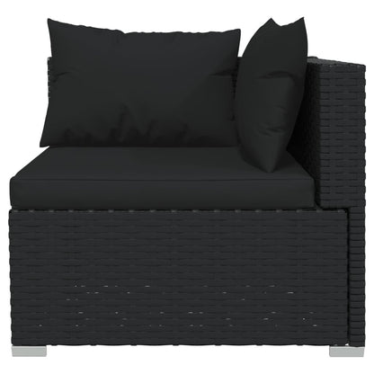 Set Divani da Giardino 3 pz con Cuscini in Polyrattan Nero | homemem39