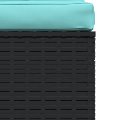 Set Divani da Giardino 4 pz con Cuscini in Polyrattan Nero | homemem39