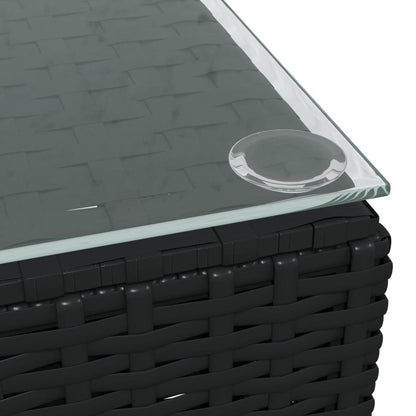 Set Divani da Giardino 4 pz con Cuscini in Polyrattan Nero | homemem39