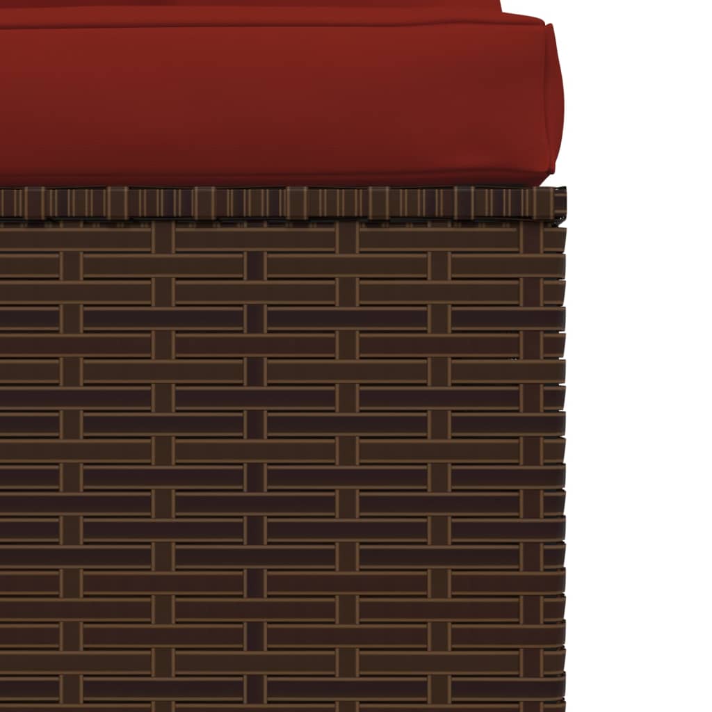 Divano a 3 Posti con Cuscini in Polyrattan Marrone | homemem39
