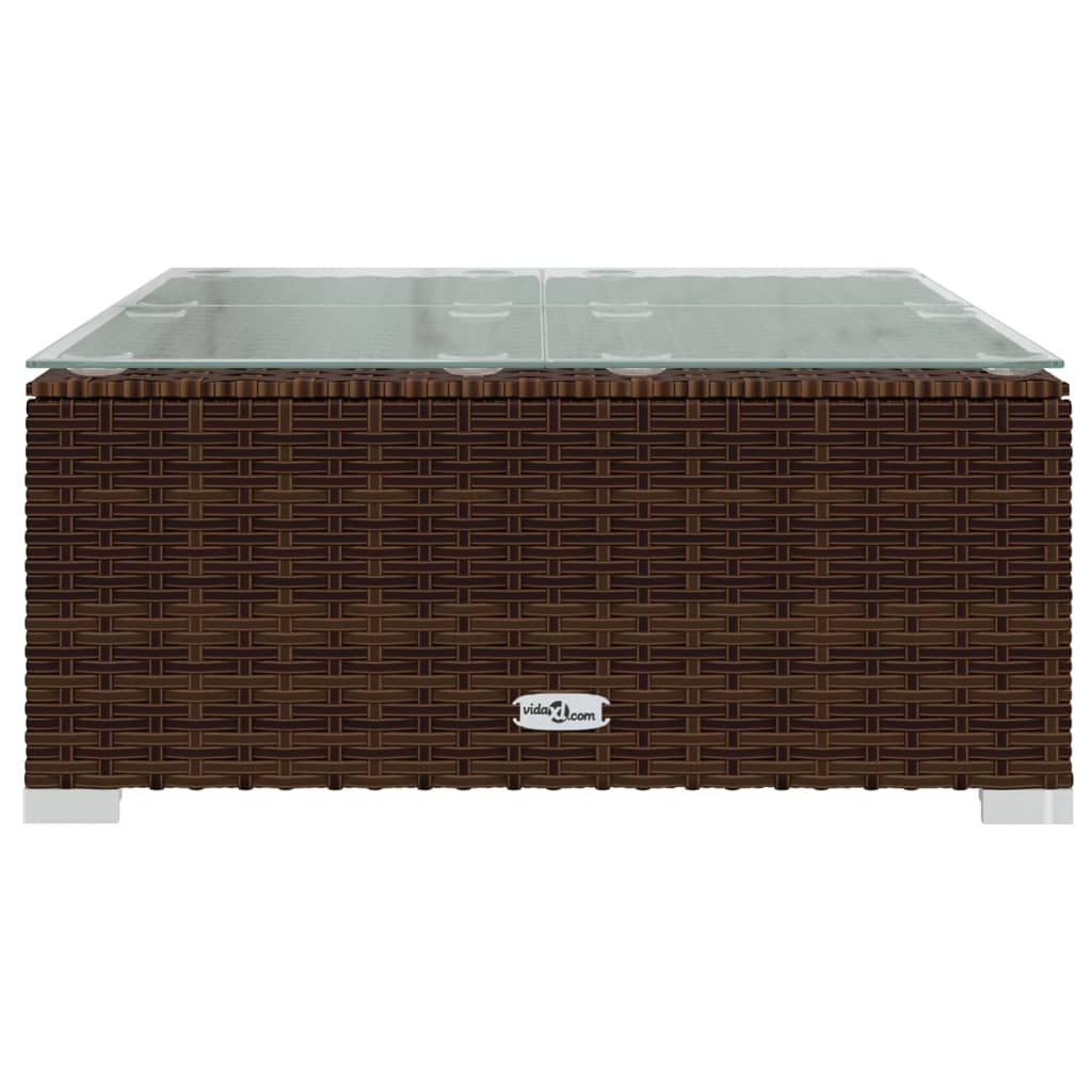 Set Mobili da Giardino 4 pz con Cuscini in Polyrattan Marrone | homemem39