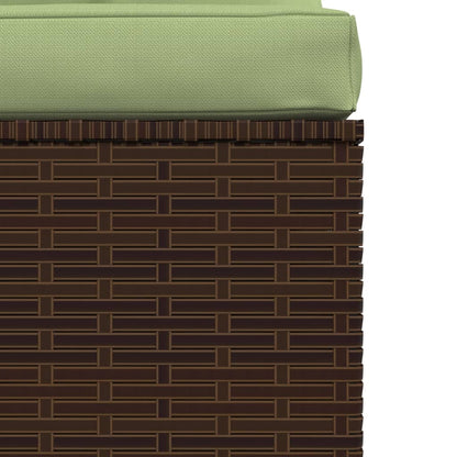 Set Mobili da Giardino 4 pz con Cuscini in Polyrattan Marrone
