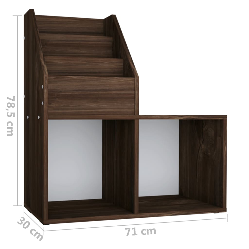 Portariviste Bambini Rovere Fumo 71x30x78,5cm Legno Multistrato