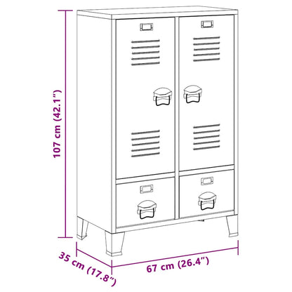 Armadio Industriale Antracite 67x35x107 cm in Acciaio