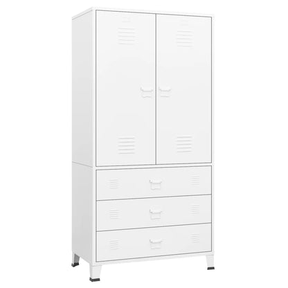 Armadio Bianco Industriale 90x50x180 cm in Metallo - homemem39