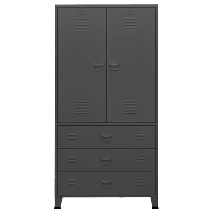 Armadio Antracite Industriale 90x50x180 cm in Metallo - homemem39