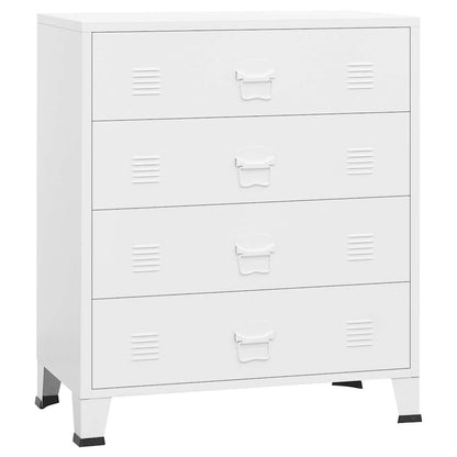 Cassettiera Industriale Bianca 78x40x93 cm in Metallo - homemem39
